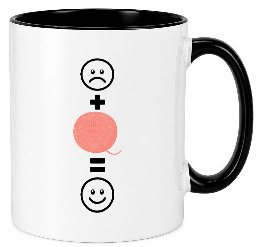 Wolle | Häkeln |Glücklich Geschenk Humor Geschenkidee lustiger Spruch Tasse