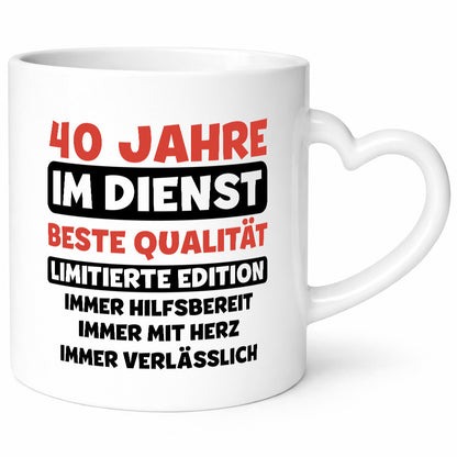40 Jahre im Dienst | Jubiläum Arbeit v3 Humor Kollegen Büro Geschenkidee Tasse