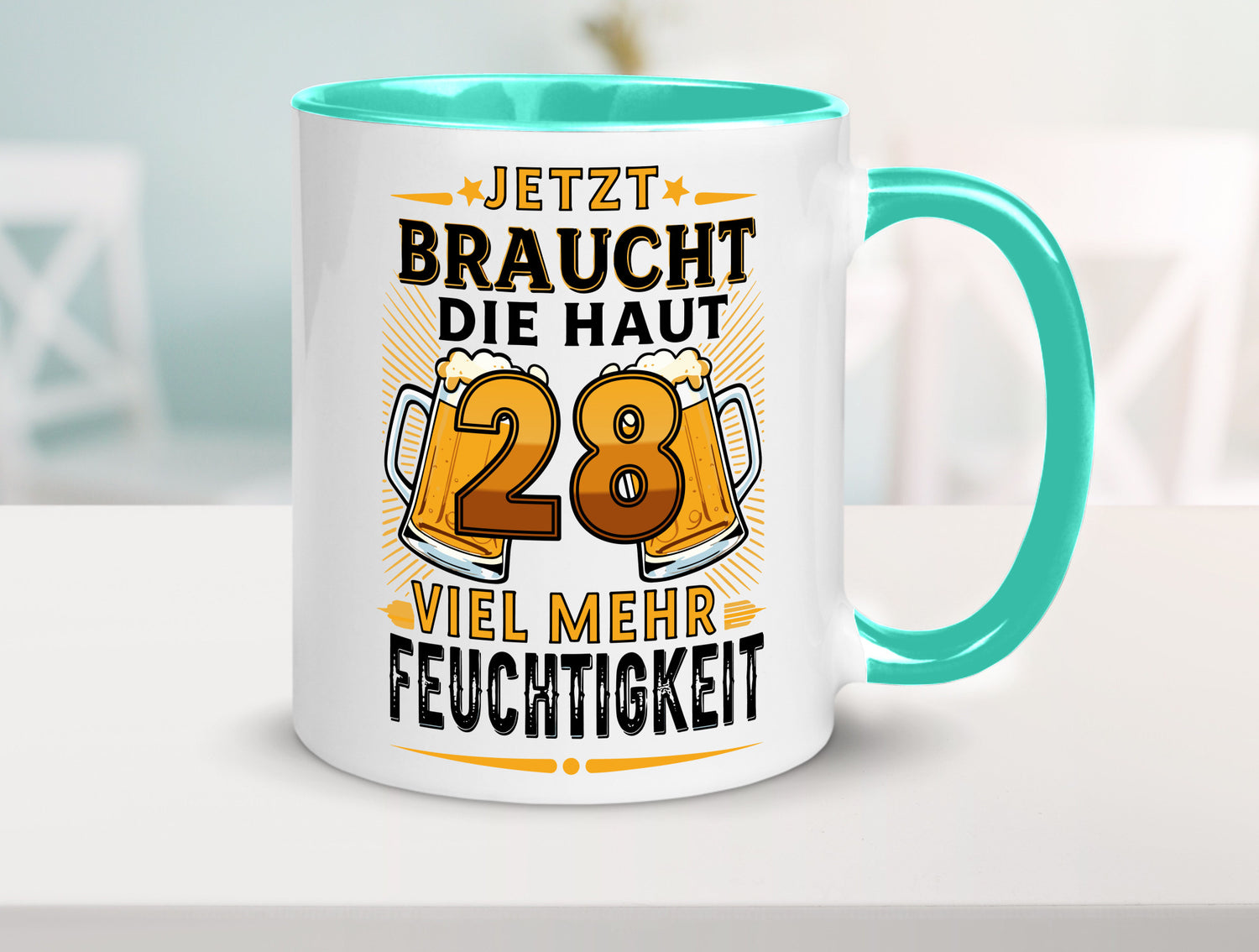 28 braucht die haut mehr Feuchtigkeit | 28. Geburtstag Humor Geschenkidee Tasse