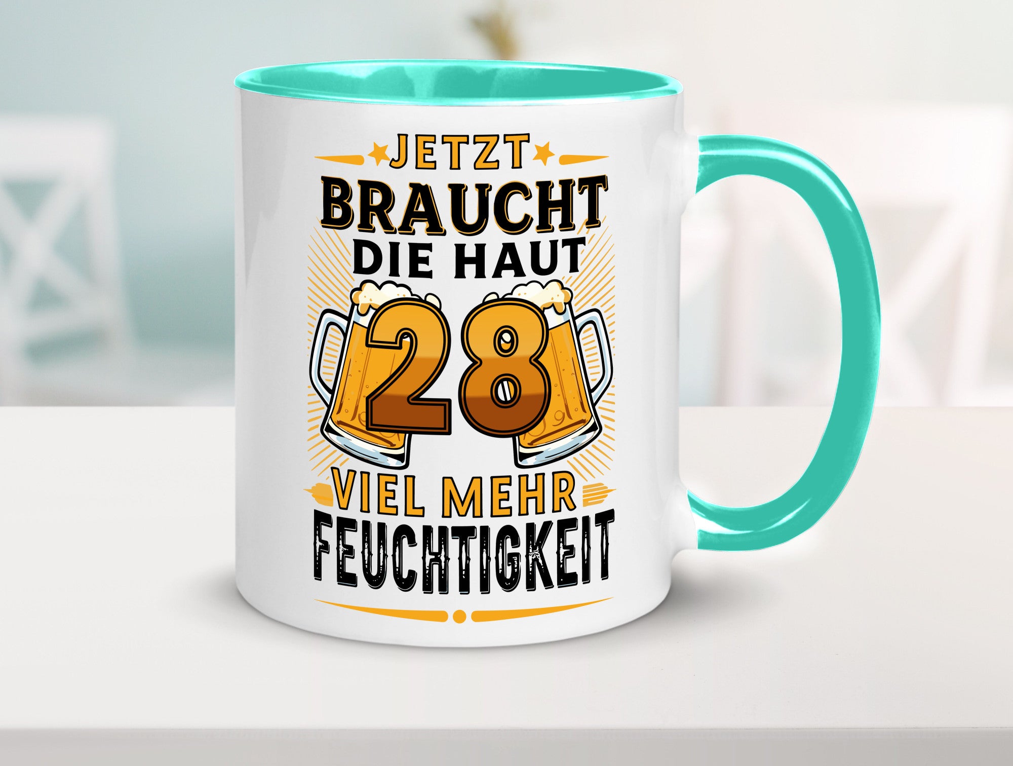 28 braucht die haut mehr Feuchtigkeit | 28. Geburtstag Humor Geschenkidee Tasse