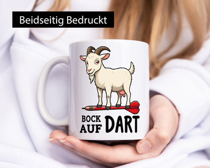 Bock auf Dart | Dartspieler Dartpfeil Ziegenbock v2 Geschenkidee Humor Tasse