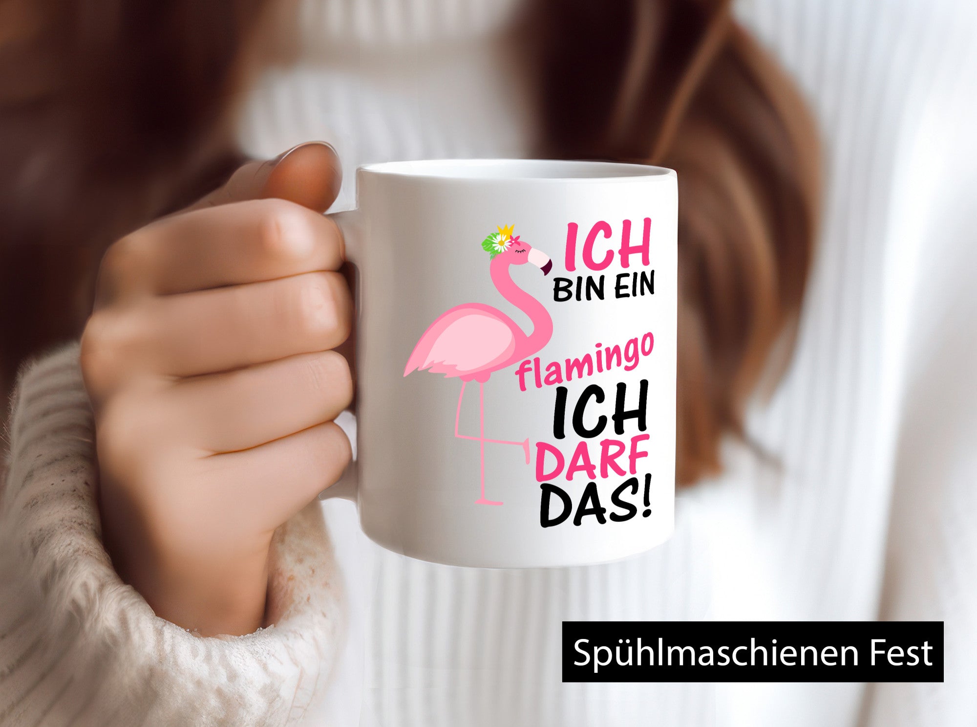 Ich bin ein Flamingo | Tier-Comic lustiger Spruch Blume Geschenk Tierliebhaber