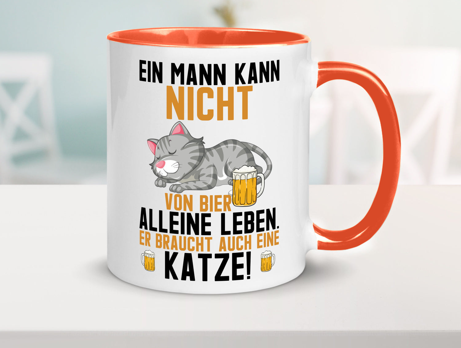 Von Bier leben | Mann braucht eine Katze Katzenliebhaber Geschenk Tierliebhaber