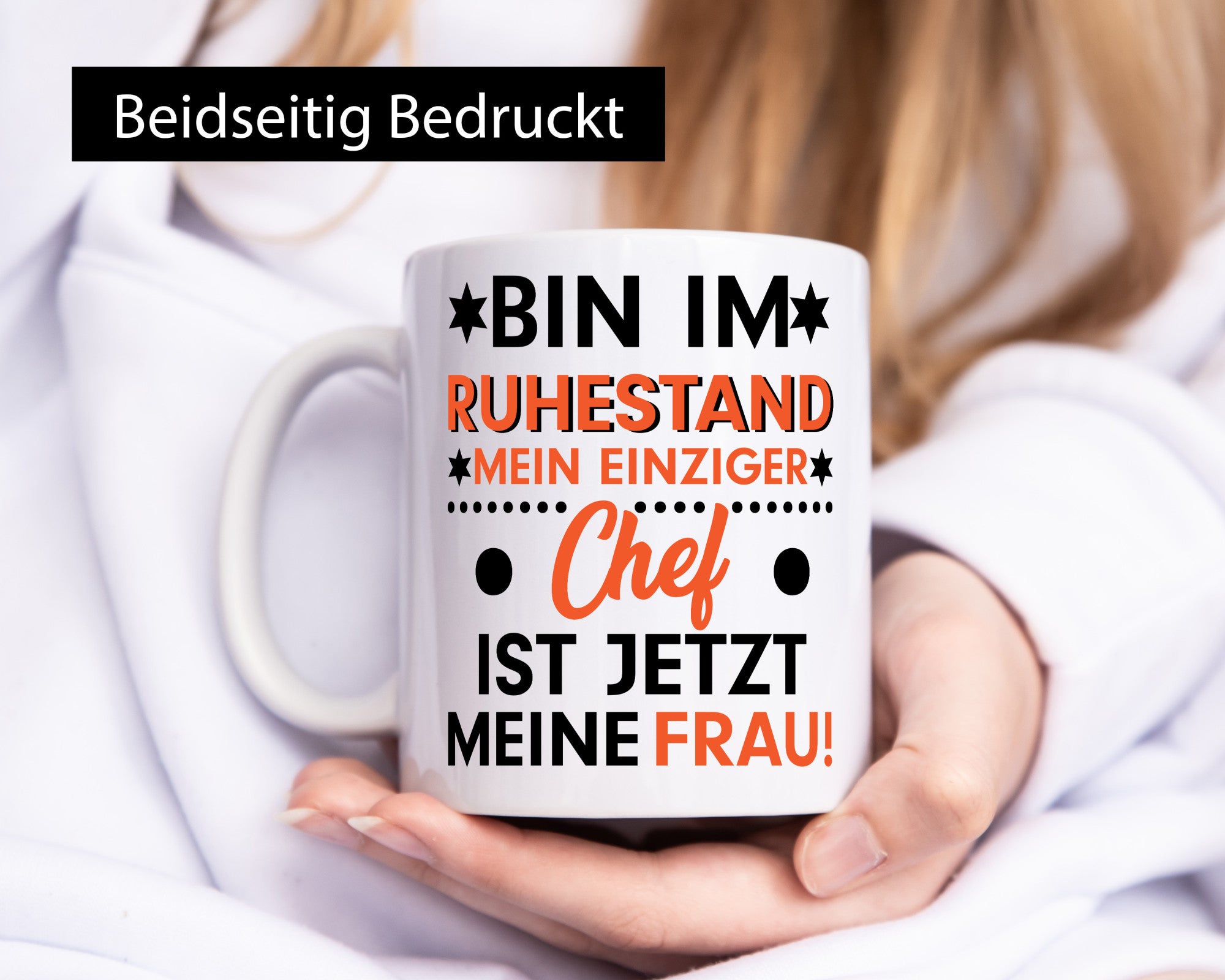 Mein Chef ist meine Frau | Ruhestand Rentner lustig Jubiläum Geschenk Tasse