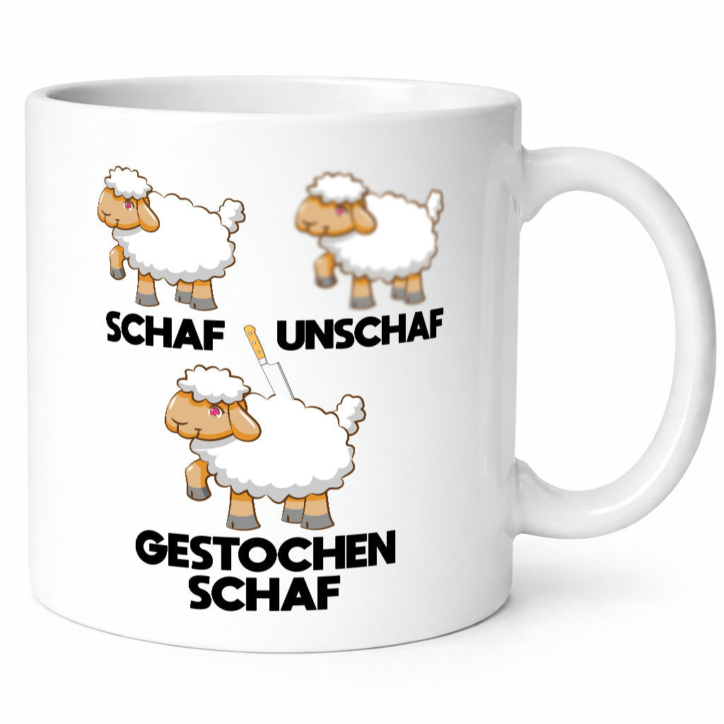 Schaf - Unschaf gestochen | Schafe lustig Humor Geschenkidee Geschenk Tasse