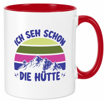Ich seh schon die Hütte | Berge lustig Humor Geschenkidee Geschenk Tasse