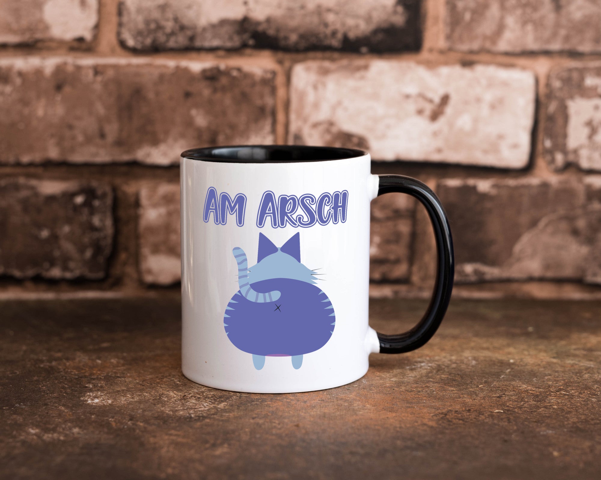 Am Arsch | Katzenmotiv Tasse Kollege Katzenbesitzer Geschenkidee Arbeit
