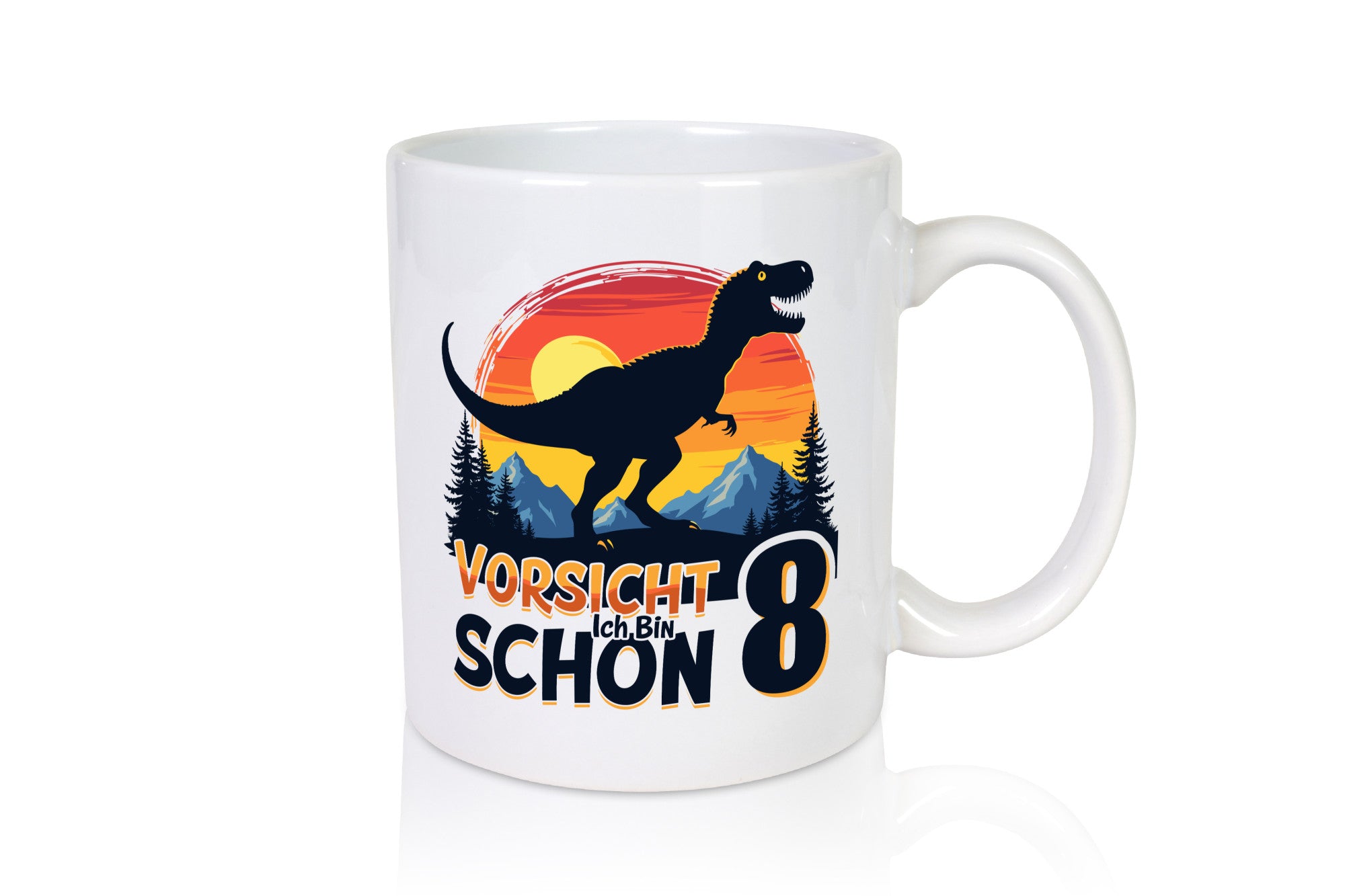 8. Geburtstag | 8 Jahre Dinosaurier v3 lustig Geschenkidee Geschenk Tasse