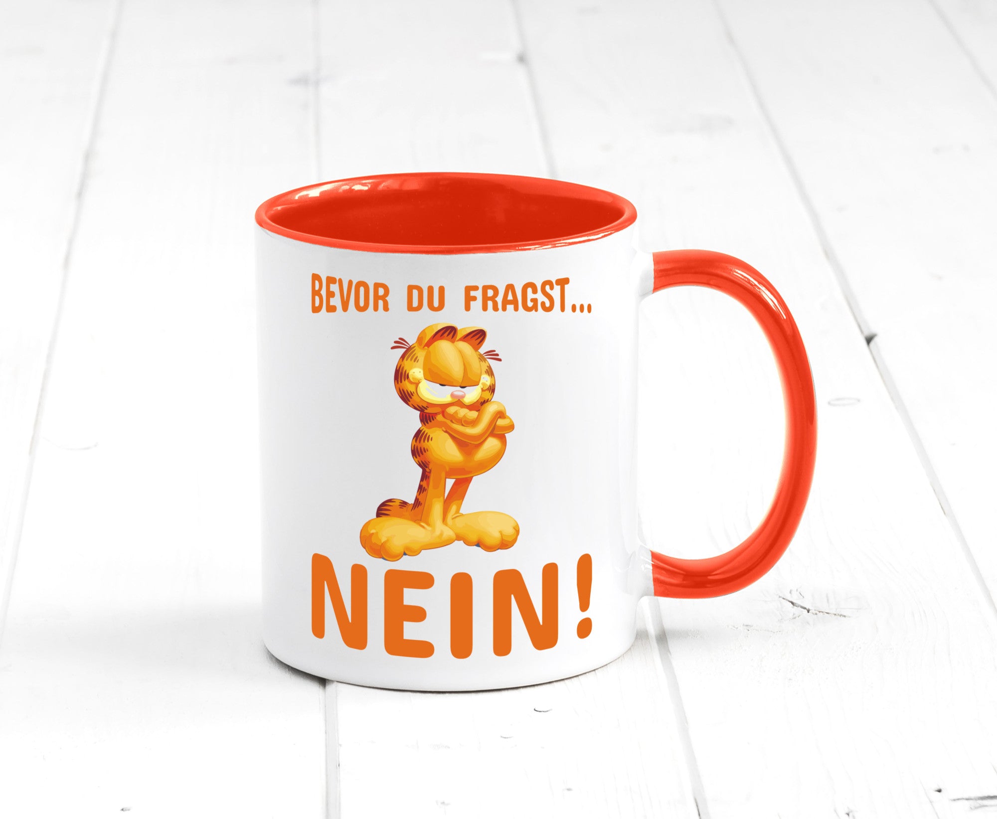 Bevor du fragst? Nein! | grimmige Katze Spruchtasse lustig Tierliebhaber Humor