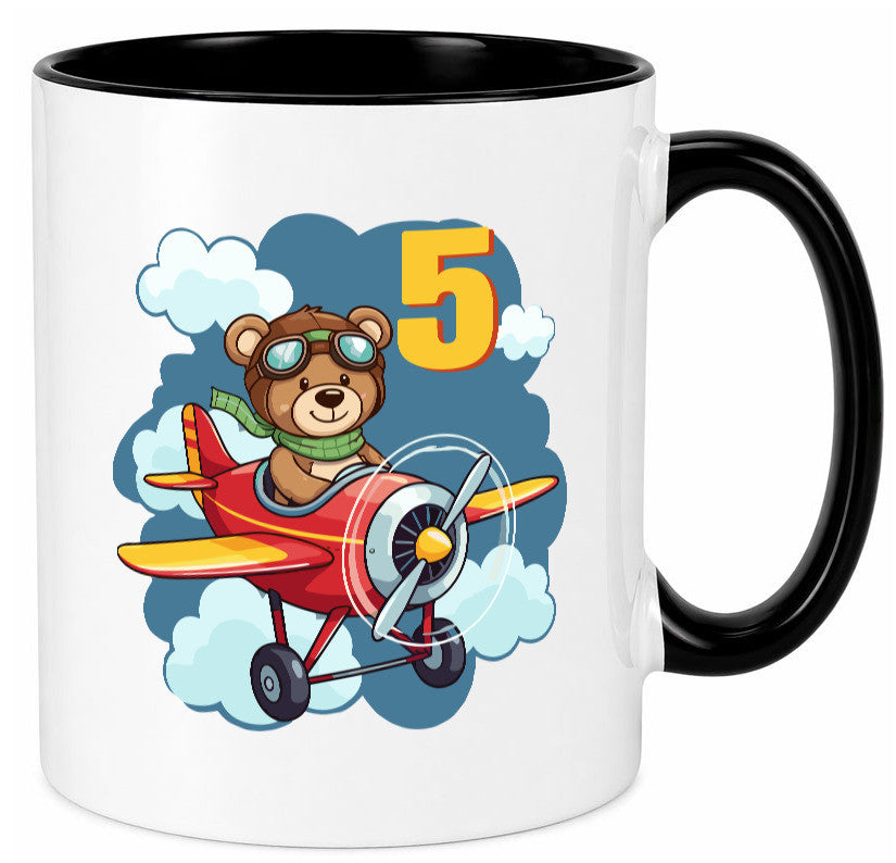 5. Geburtstag | 5 Jahre Kinder Pilot Flugzeug Geschenkidee Humor Tasse