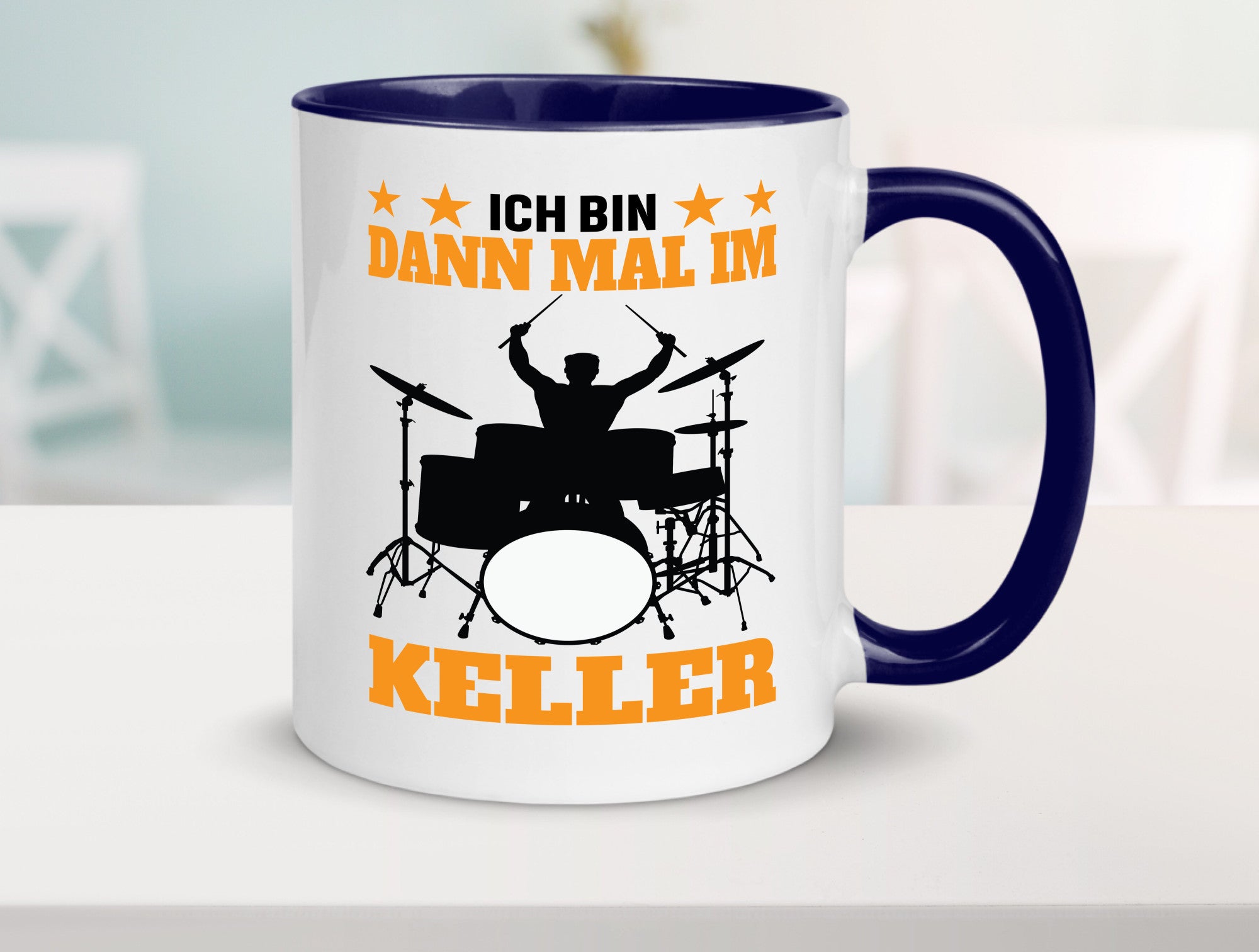 Ich bin dann mal im keller | Schlagzeug Musiker Musik lustig Humor Geschenkidee
