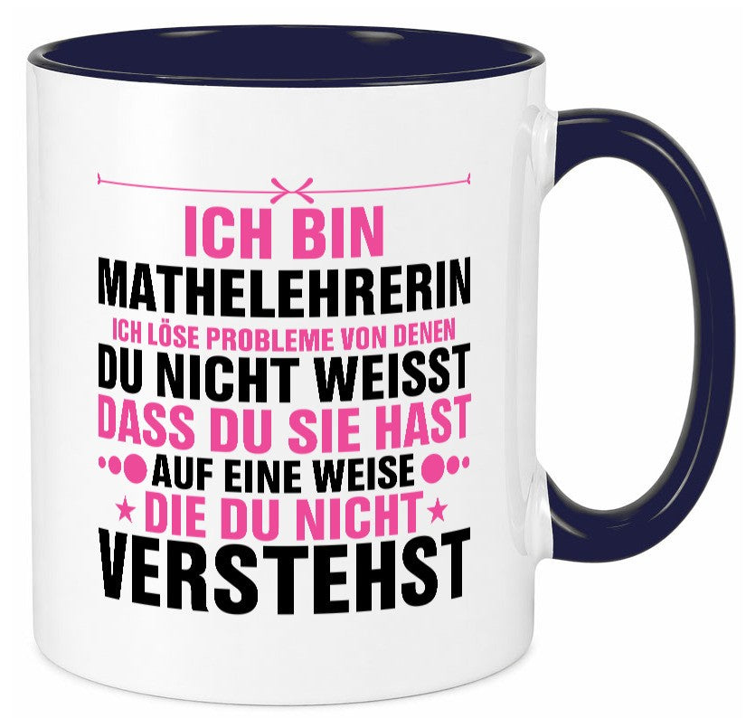 Löse Probleme: Mathelehrerin | Lehrer Mathe v2 Geschenkidee Humor Tasse