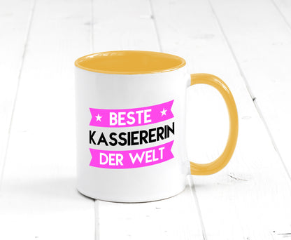 Beste Kassiererin lustiger Spruch Geschenk Humor Geschenkidee Tasse
