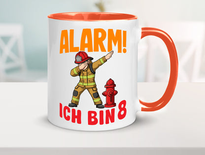 8. Geburtstag | 8 Jahre Feuerwehr Junge lustig Geschenkidee Geschenk Tasse