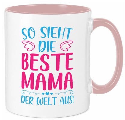 Beste Mama der Welt | Herzchen Geschenk Familie Geschenkidee lustiger Spruch Tasse