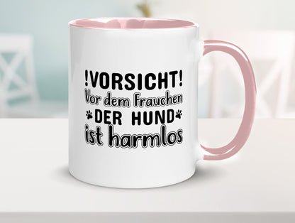 Vorsicht vor dem Frauchen | Hundebesitzerin Pfoten Geschenkidee Tierliebhaber Tasse