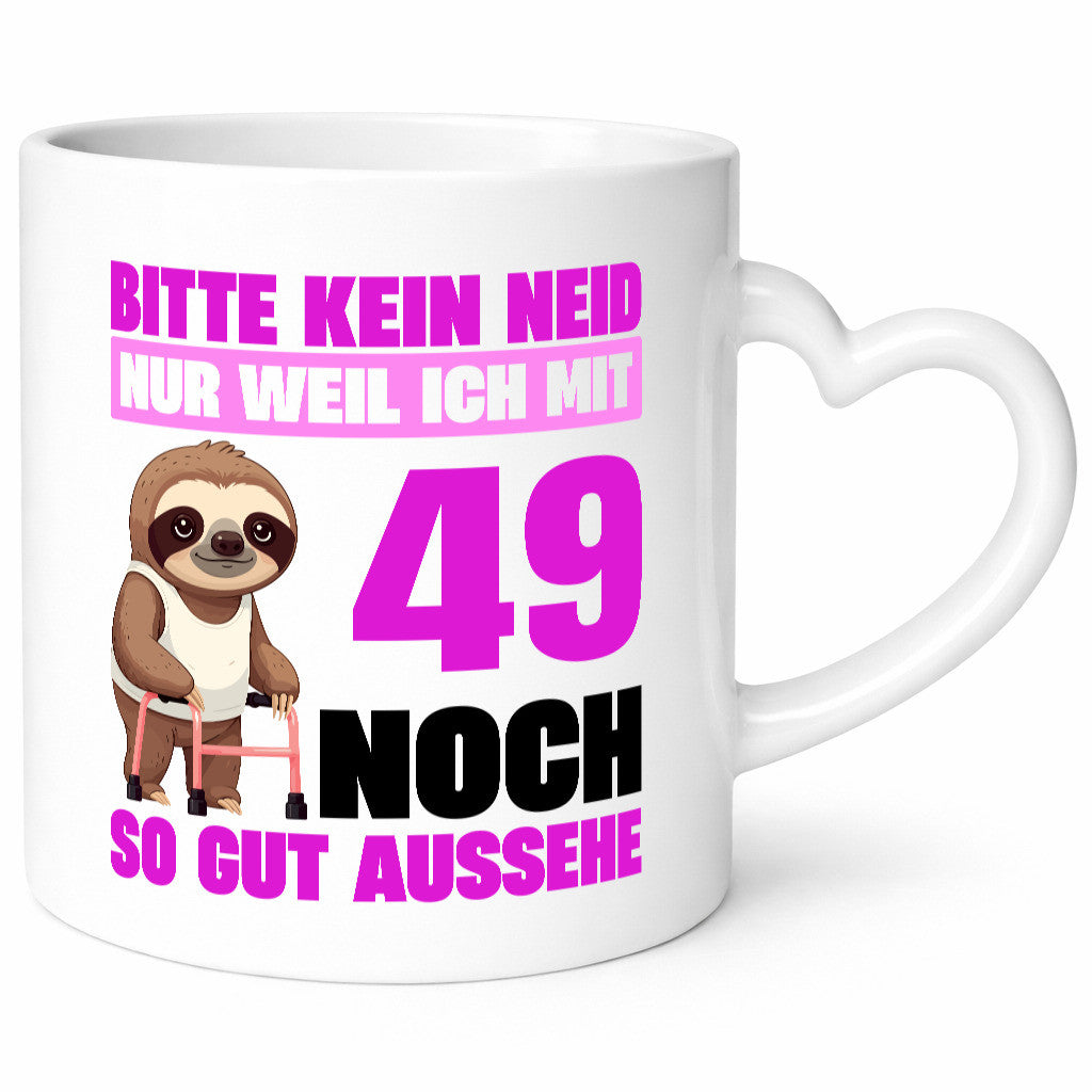 49. Geburtstag | Bitte kein neid Faultier 49 Jahre Humor Geschenkidee Tasse
