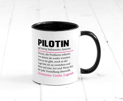 Pilotin | lustiger Spruch Beruf Definition Piloten Geschenk Arbeit Kollegen Tasse