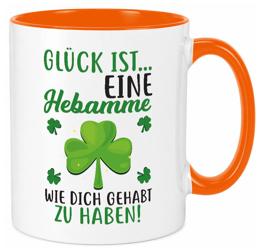 Hebamme Dankeschön | Dankes Tasse Kleeblätter Glück Humor Geschenkidee
