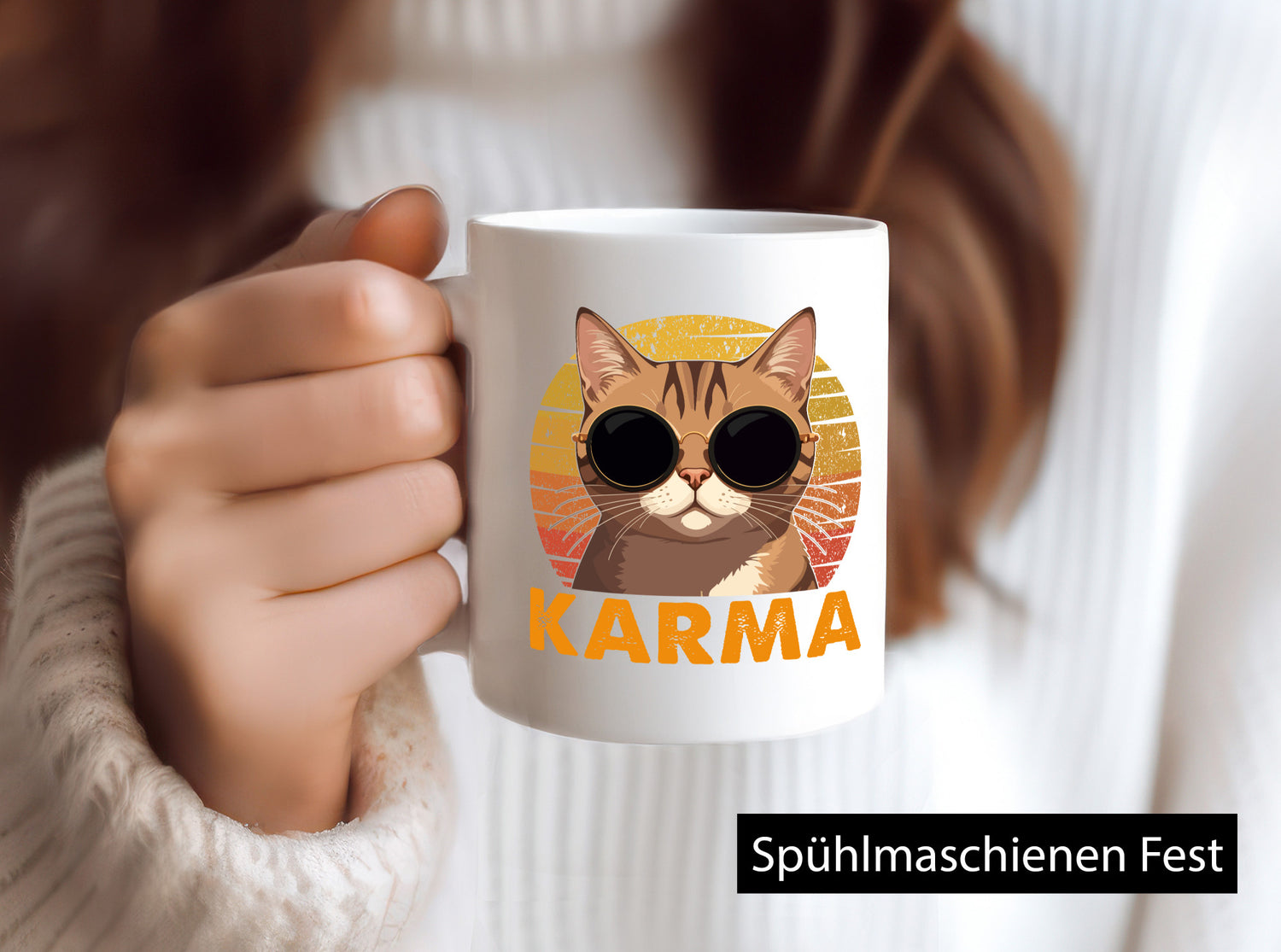Vintage Katze | Karna Coole lustiger Spruch Geschenk Tierliebhaber Humor Tasse