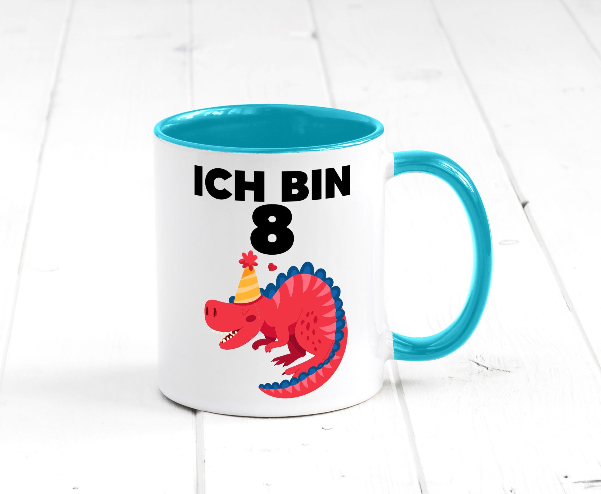 8. Geburtstag | Dino Dinosaurier 8 Jahre lustig Geschenkidee Geschenk Tasse