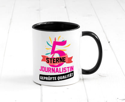5 Sterne Journalist geprüfte Qualität Humor Geschenkidee Tasse
