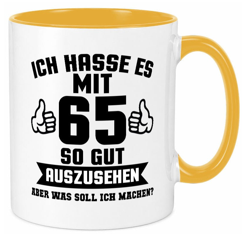 Gut aussehen mit 65 | Zahl Daumen hoch Geschenk Humor Geschenkidee lustiger Tasse