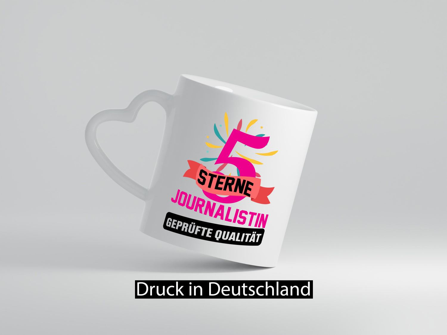 5 Sterne Journalist geprüfte Qualität Humor Geschenkidee Tasse