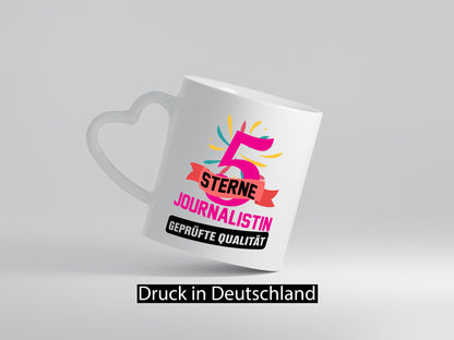 5 Sterne Journalist geprüfte Qualität Humor Geschenkidee Tasse