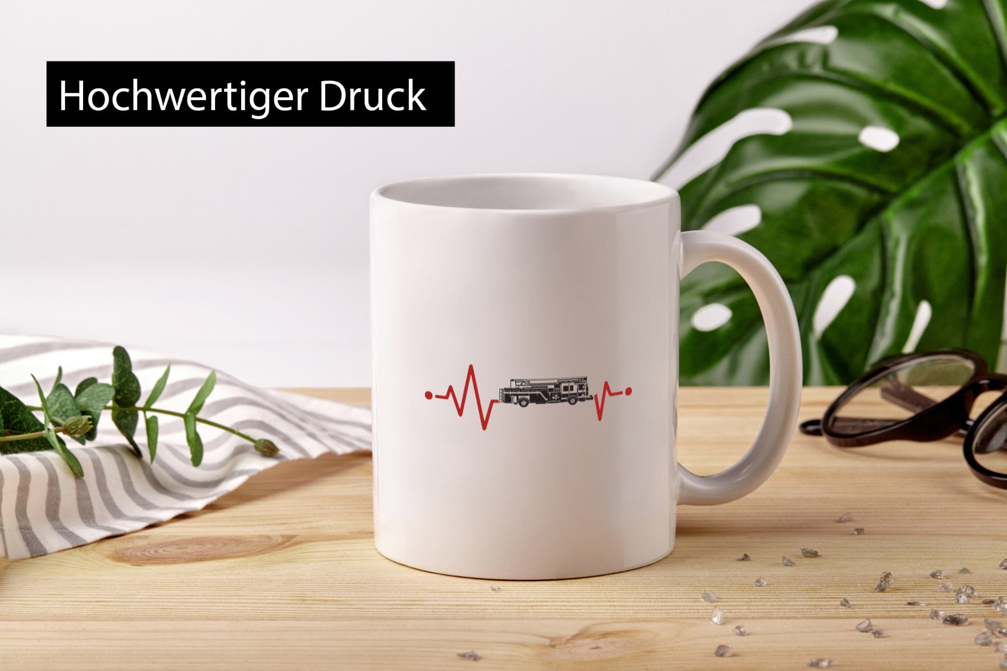 Herzschlag | Feuerwehrfahrzeug Feuerwehr Humor Geschenkidee Tasse