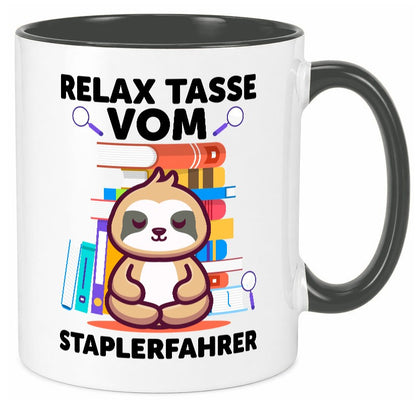 Relax Tasse: Staplerfahrer | Gabelstapler Fahrer lustig Humor Geschenkidee