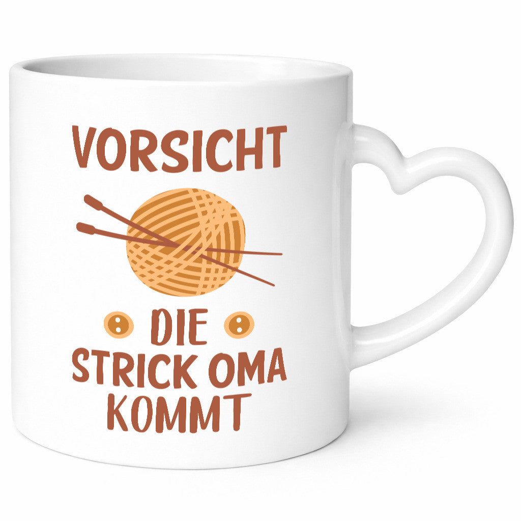 Vorsicht, Strickoma kommt | Wolle Stricknadeln Humor Familie Geschenkidee Tasse