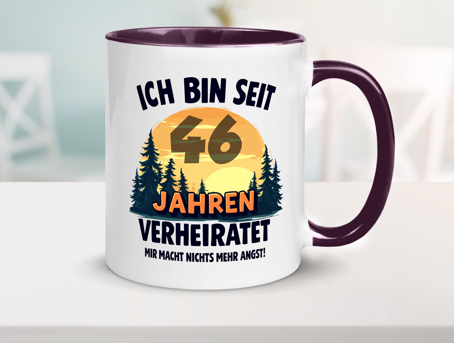 Ich bin Verheiratet | 46. Hochzeitstag Ehepaar Geschenkidee Humor Tasse