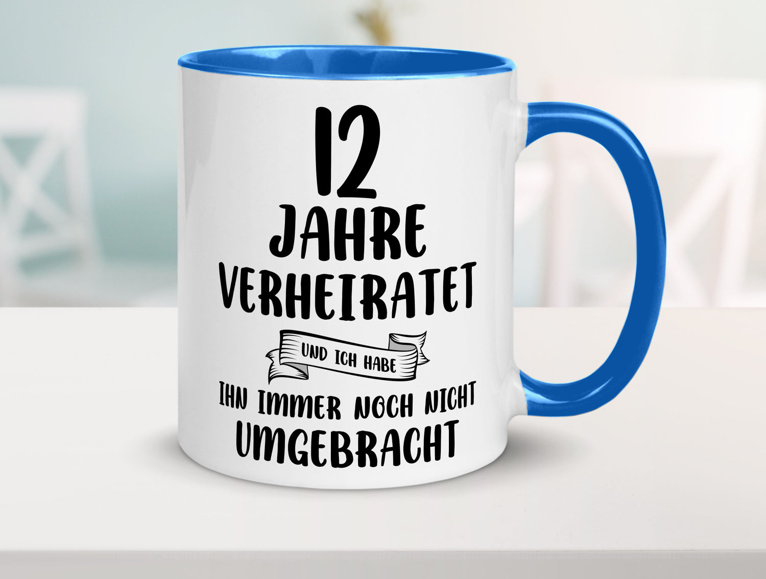 12 Jahre Verheiratet, immer noch am Leben! Geschenkidee Humor Tasse