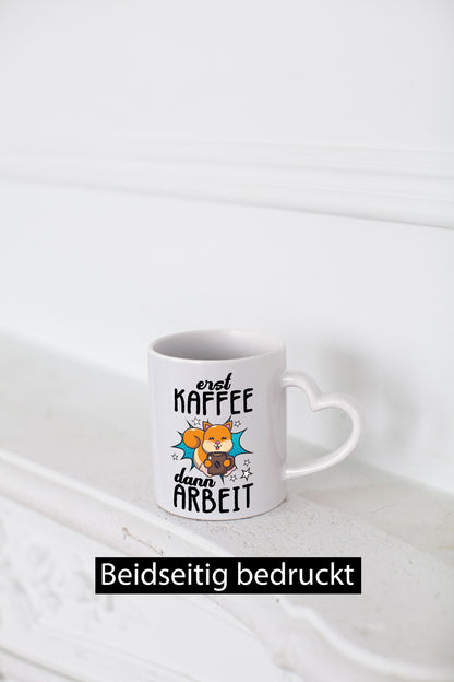 Erst Kaffee dann Arbeit lustiger Spruch Geschenk Kollegen Büro Tasse