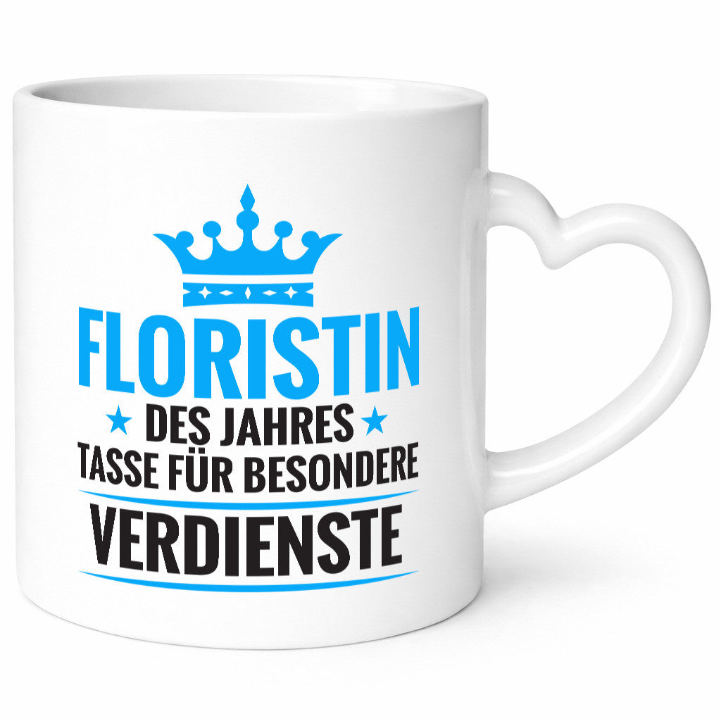 Besonderer Verdienst: Floristin | Blumen Verkäuferin Geschenkidee Humor Tasse