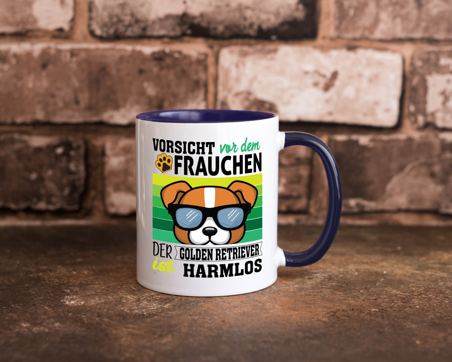 Vorsicht vor dem Frauchen Golden Retriever ist Harmlos lustiger Spruch Geschenk