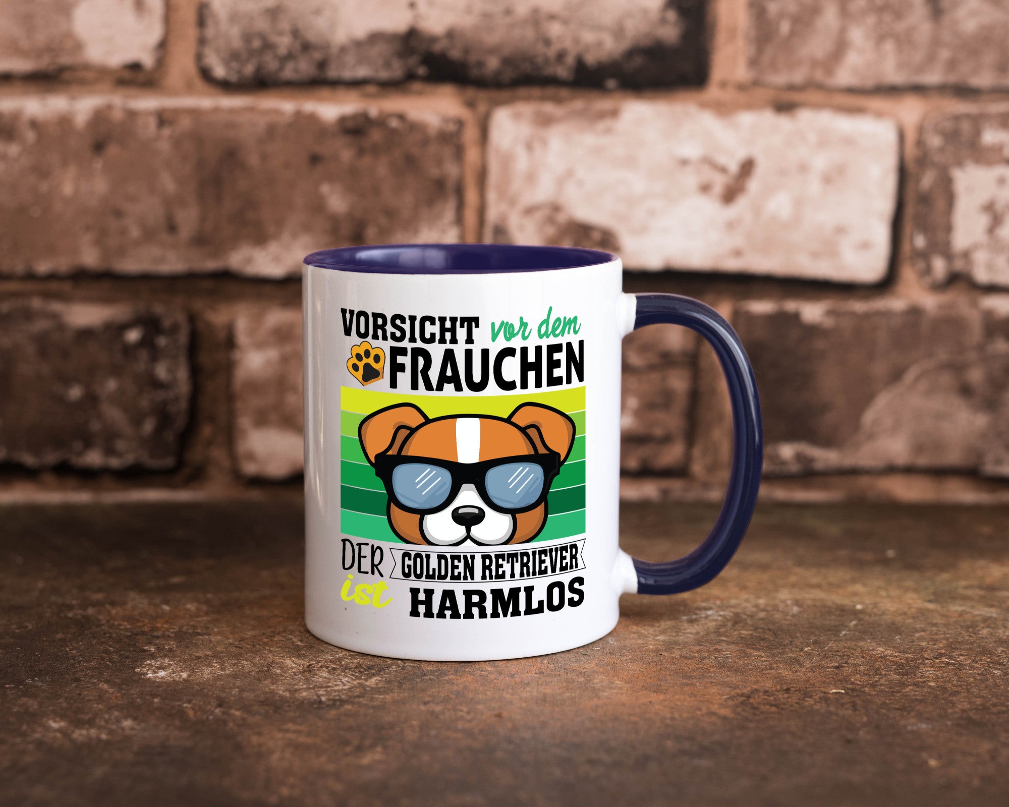 Vorsicht vor dem Frauchen Golden Retriever ist Harmlos lustiger Spruch Geschenk