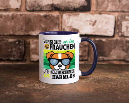 Vorsicht vor dem Frauchen Golden Retriever ist Harmlos lustiger Spruch Geschenk
