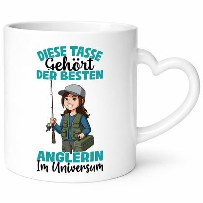 Im Universum: Anglerin | Angeln Fischerin lustiger Spruch Geschenk Humor