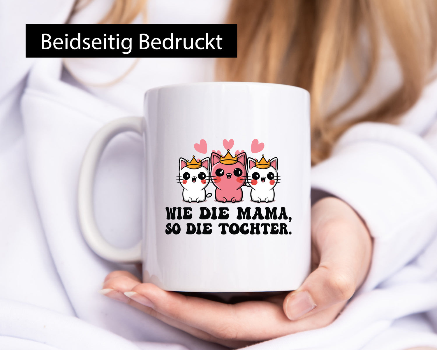 Wie die Mama, so Tochter | Katze Katzenbabies Geschenkidee Familie Humor Tasse