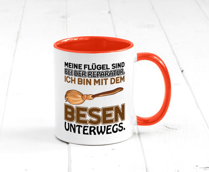 Flügel Reperatur lustig Humor Geschenkidee Geschenk Tasse