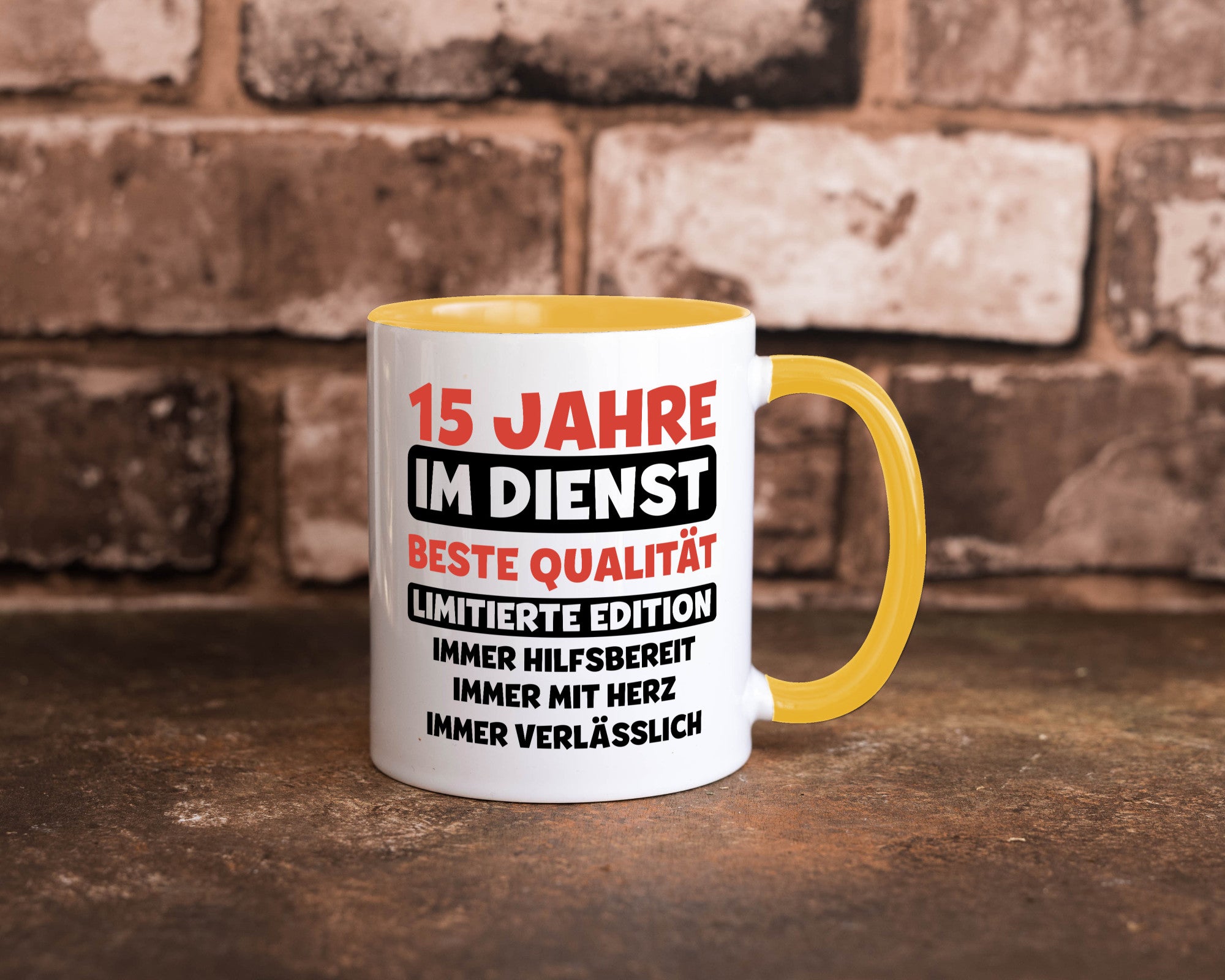 15 Jahre im Dienst | Jubiläum Arbeit v3 lustig Kollegen Büro Geschenk Tasse