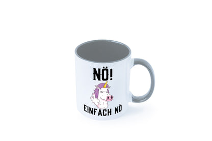Einfach Nö | Keinen Bock Einhorn Mittelfinger Comic Geschenkidee Humor Tasse