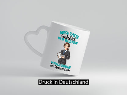 Im Universum: Managerin | Management Geschenkidee Humor Tasse