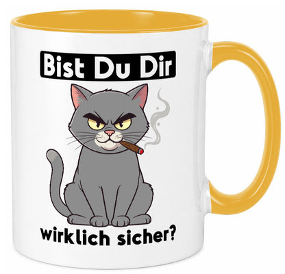 Bist du dir wirklich sicher? | Böse Katze Geschenk Tierliebhaber Humor lustiger Tasse