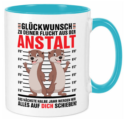 Glückwunch zur Flucht | Jobwechsel Arbeitskollegen Geschenk Arbeit Kollegen