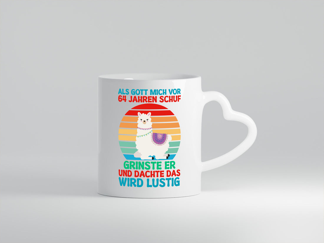 64. Geburtstag | 64 Jahre Gut Schuf mich Lama v2 Geschenkidee Humor Tasse