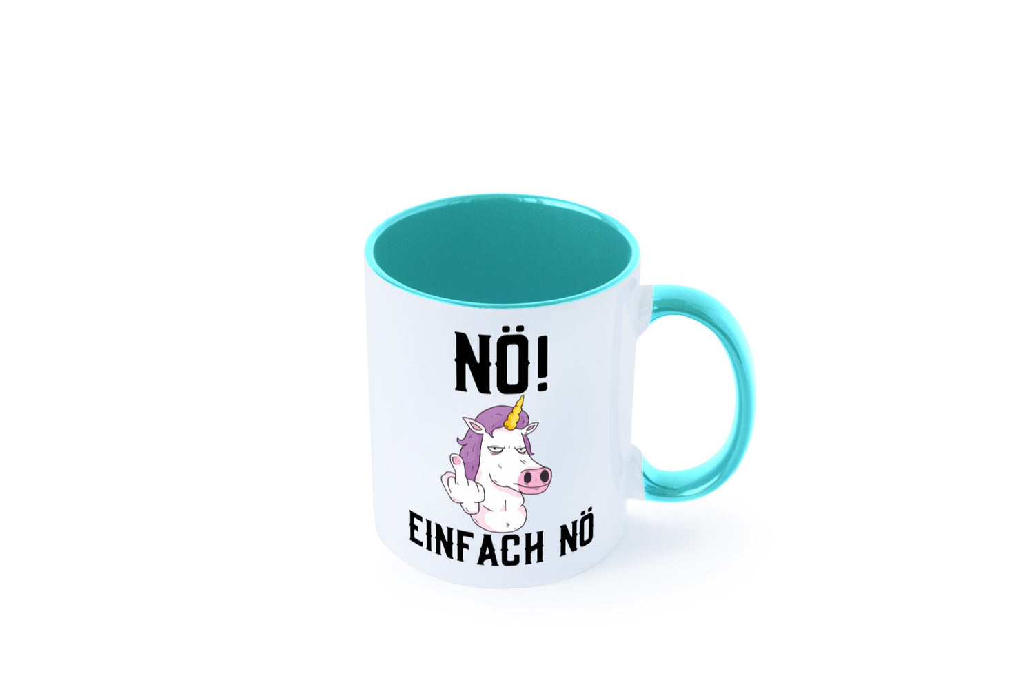 Einfach Nö | Keinen Bock Einhorn Mittelfinger Comic Geschenkidee Humor Tasse