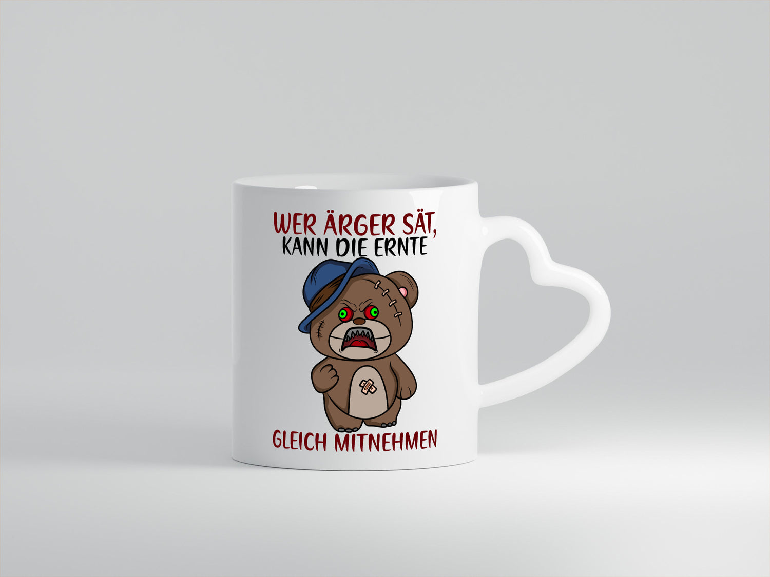 Wer Ärger sät | wütender Bär Comic frecher Spruch Humor Geschenkidee Tasse